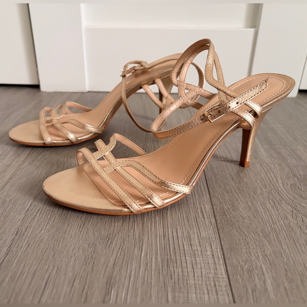 Tabita Rose Gold Strappy Heels | Made in Brazil | EU 41